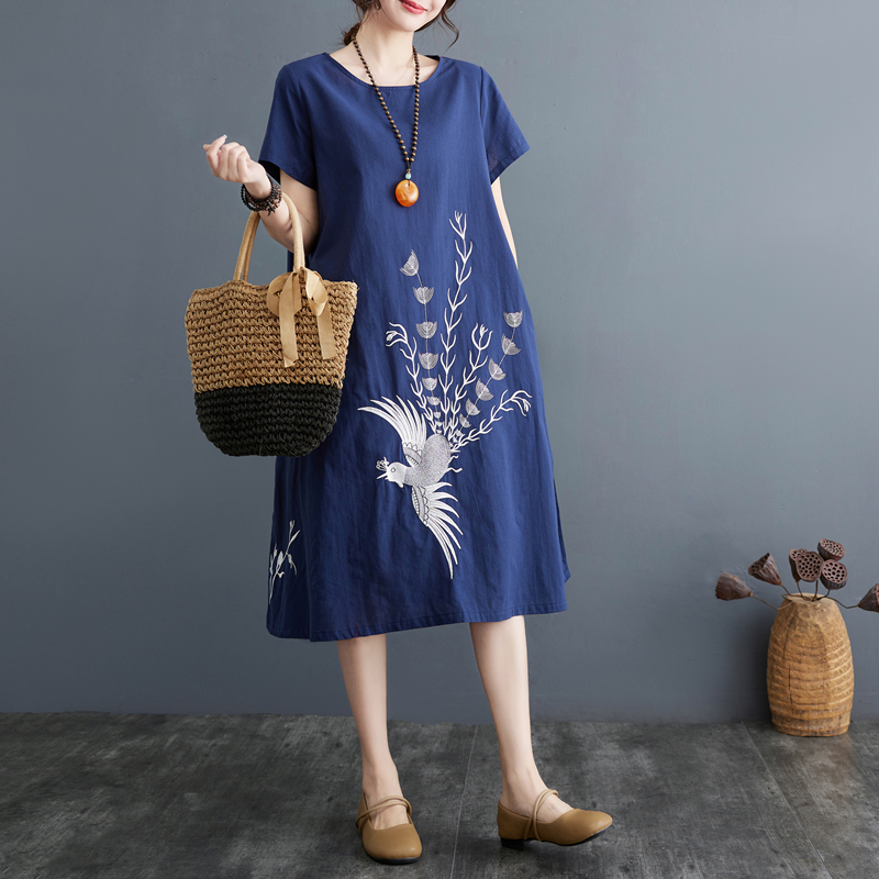 Ethnic Fashion Dress - Summer 2024 Women's Mid-Length Ethnic Style