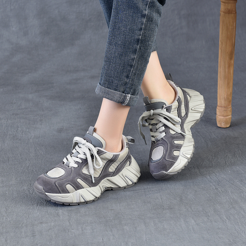 4.5cm Air Mesh Suede Genuine L - Ethnic And Fashion 评论和价格