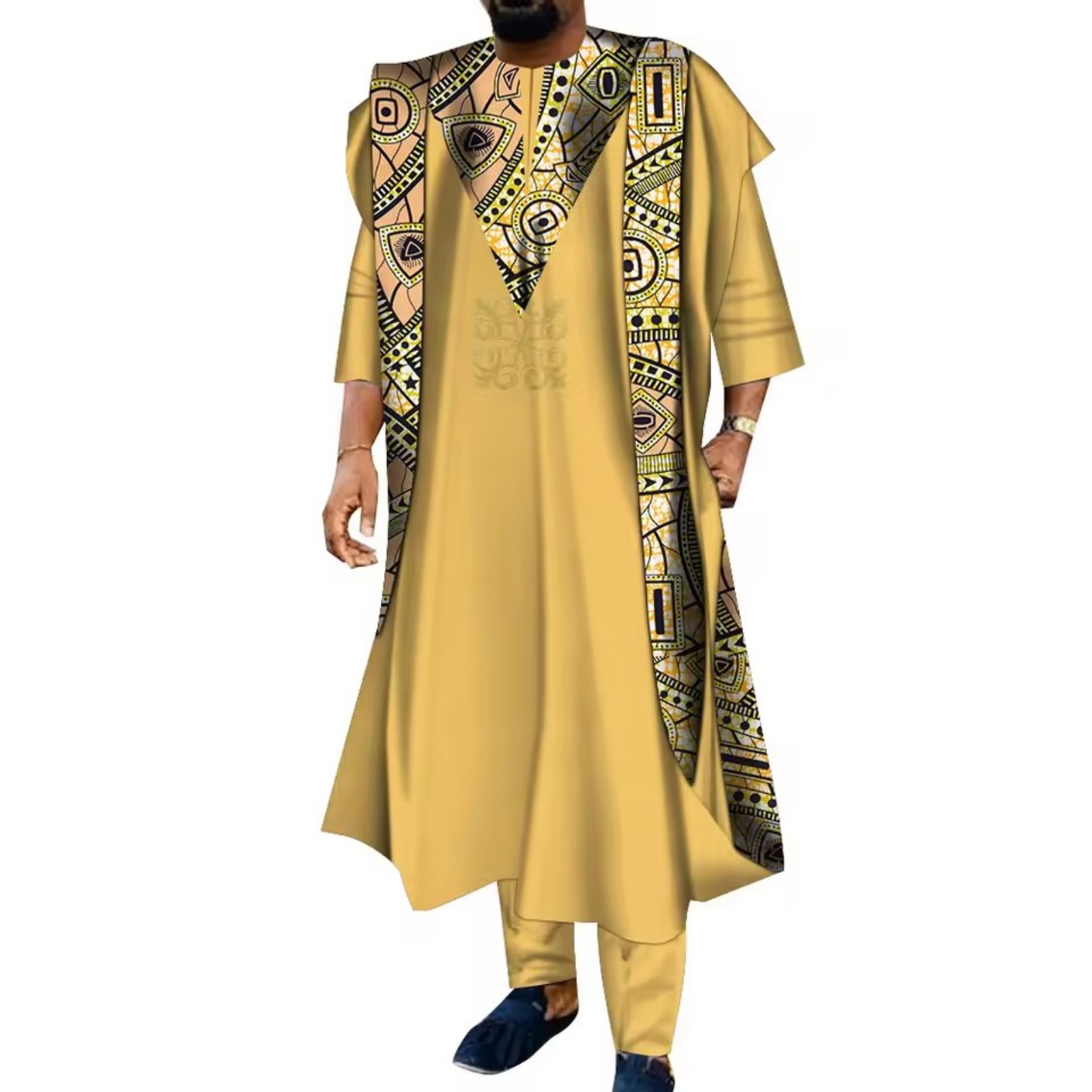 3 Piece African Embroidered Me - Boubou Men Africa 评论和价格