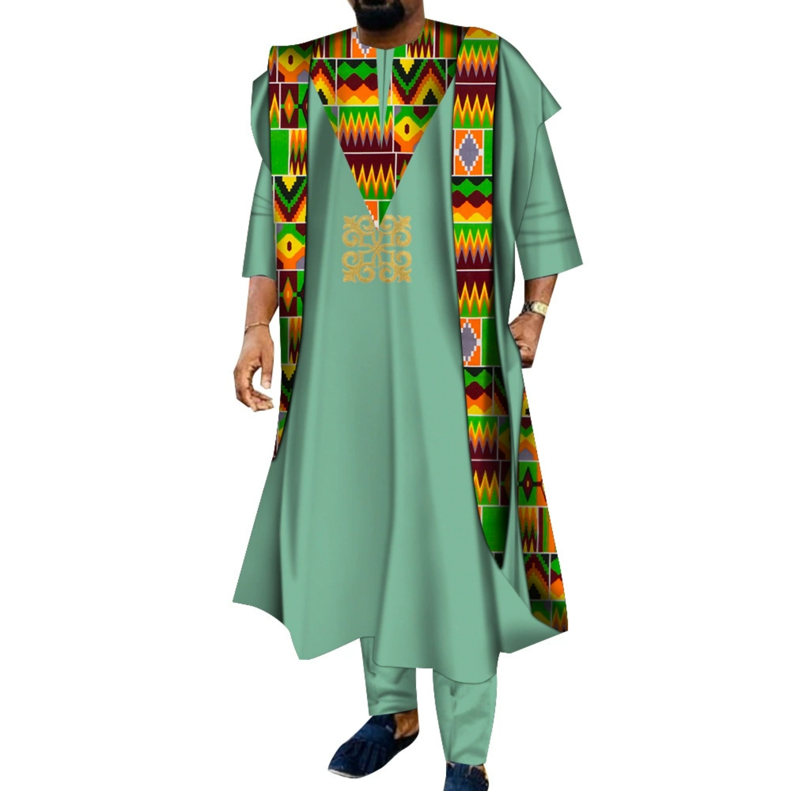 3 Piece African Embroidered Me - Boubou Men Africa 评论和价格