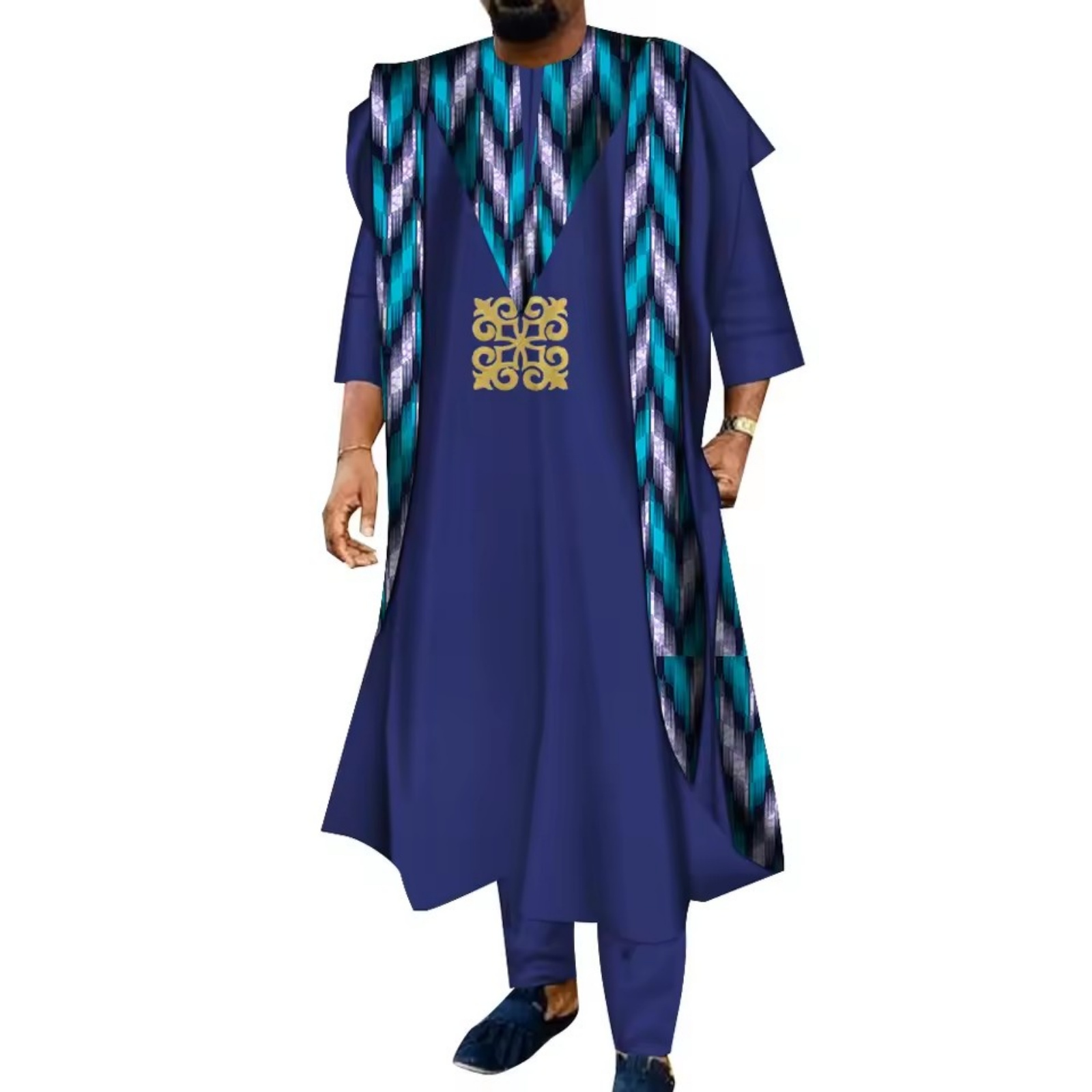 3 Piece African Embroidered Me - Boubou Men Africa 评论和价格