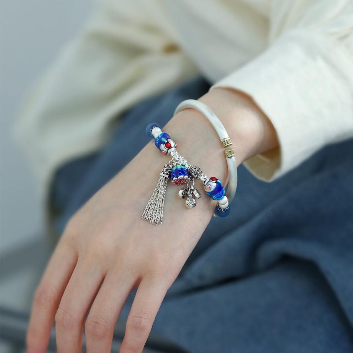 Sterling Silver Twin Fish Lotu - Ethnic Contemporary Fashion 评论和价格
