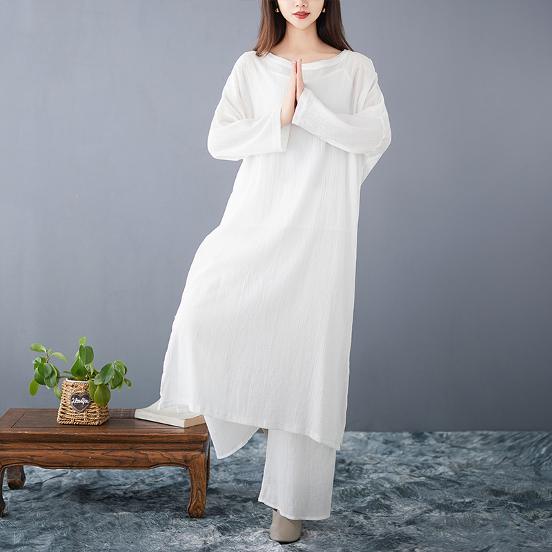 Loose Cotton Linen Dress Women - Ethnic Fashion Dress 评论和价格