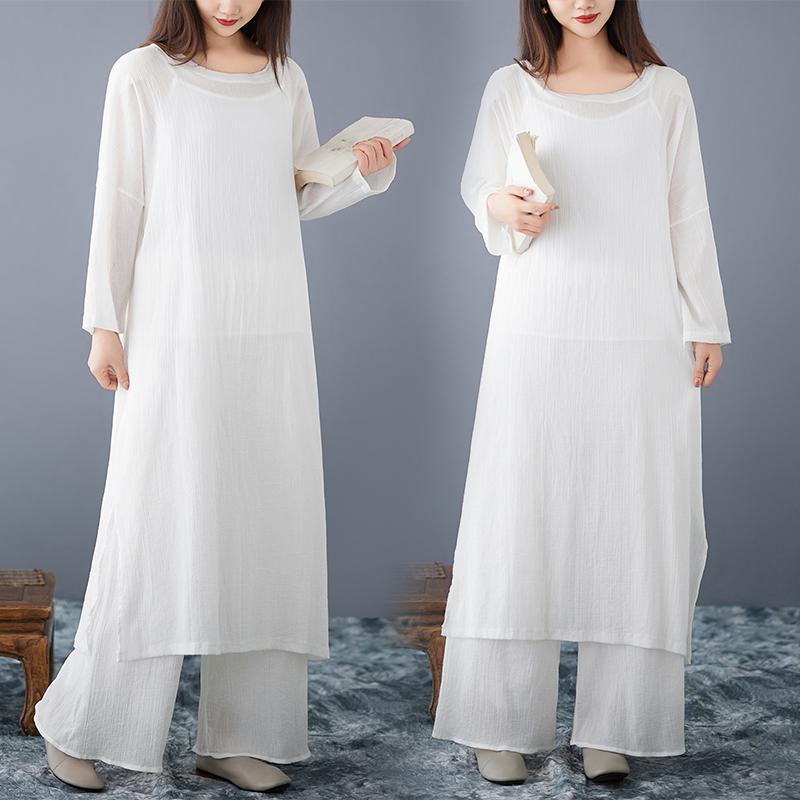 Loose Cotton Linen Dress Women - Ethnic Fashion Dress 评论和价格