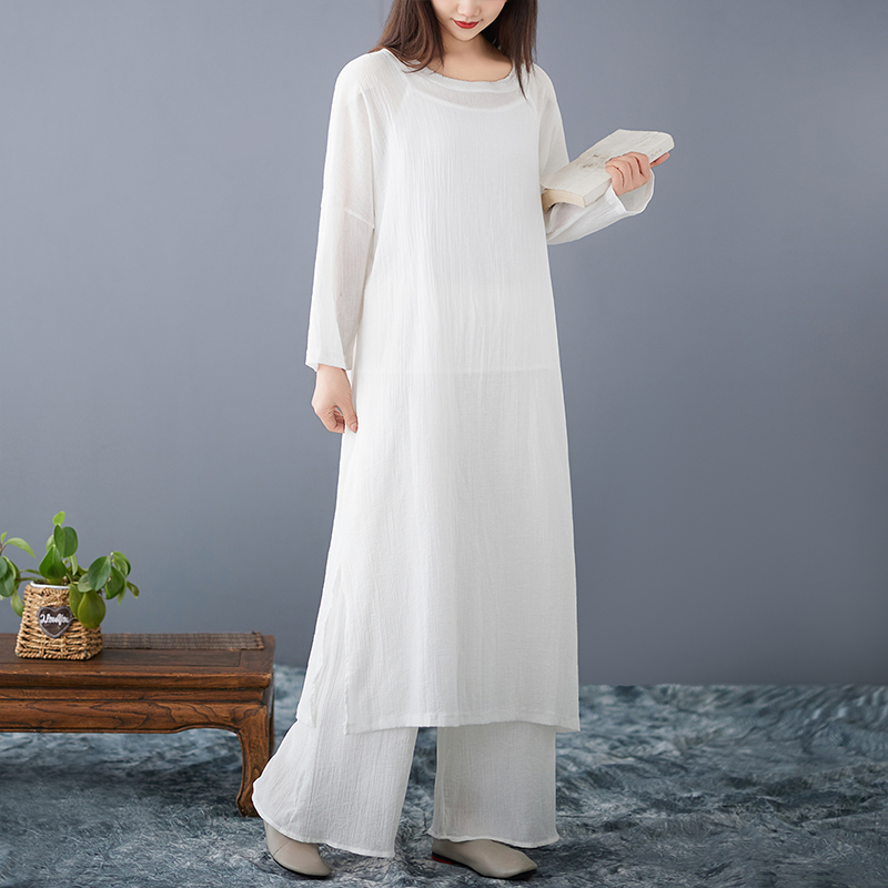Loose Cotton Linen Dress Women - Ethnic Fashion Dress 评论和价格