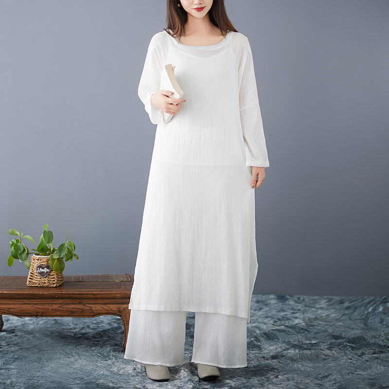 Loose Cotton Linen Dress Women - Ethnic Fashion Dress 评论和价格