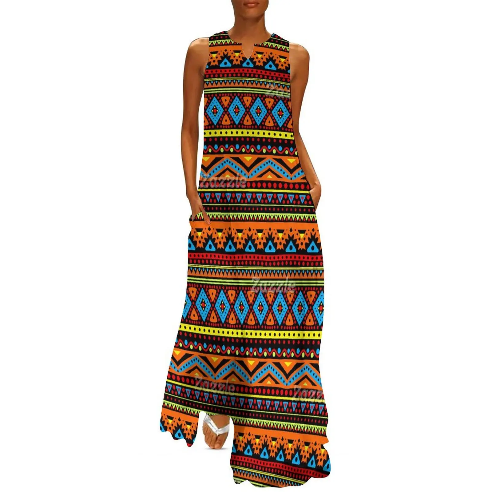 Vintage Ethnic Long Dress Red  - Ethnic Fashion For Ladies 评论和价格