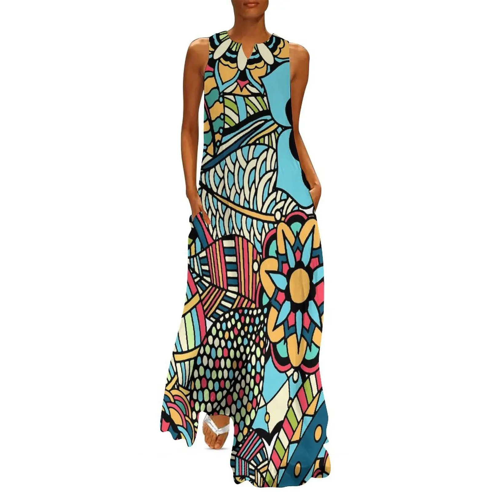 Vintage Ethnic Long Dress Red  - Ethnic Fashion For Ladies 评论和价格