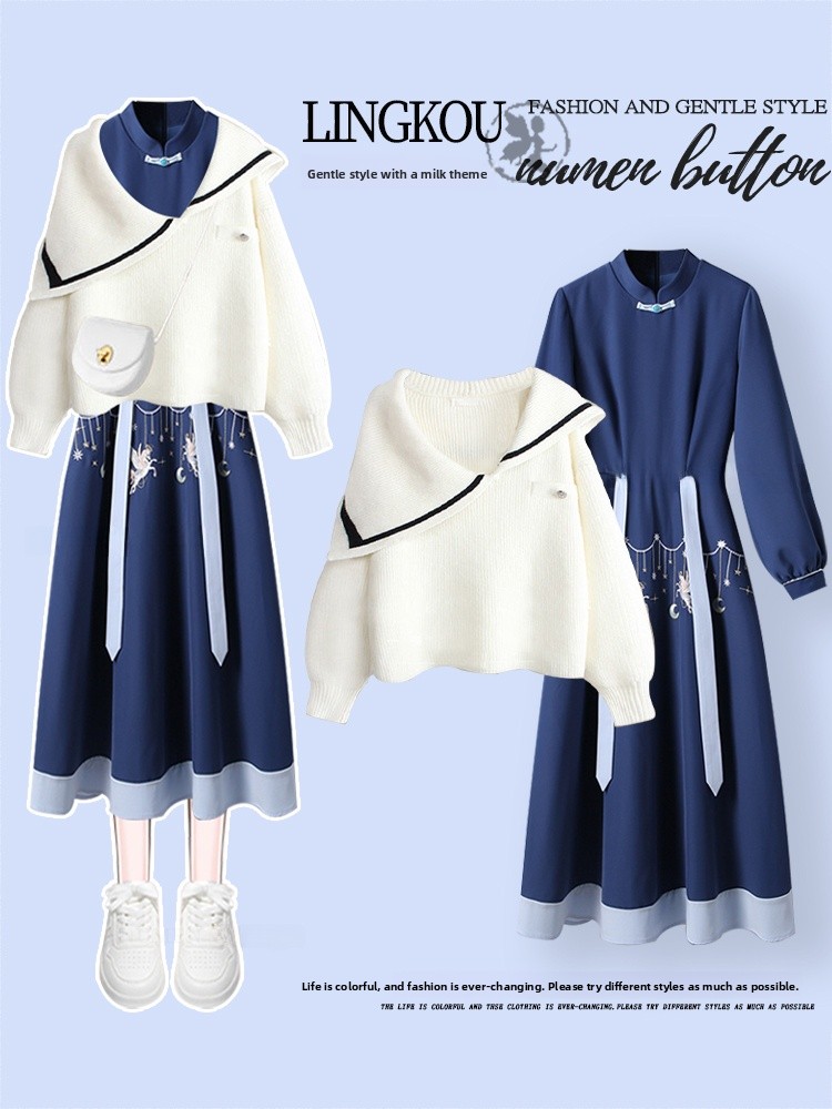 plus Size Women's Autumn New C - Ethnic Fashion Dress 评论和价格