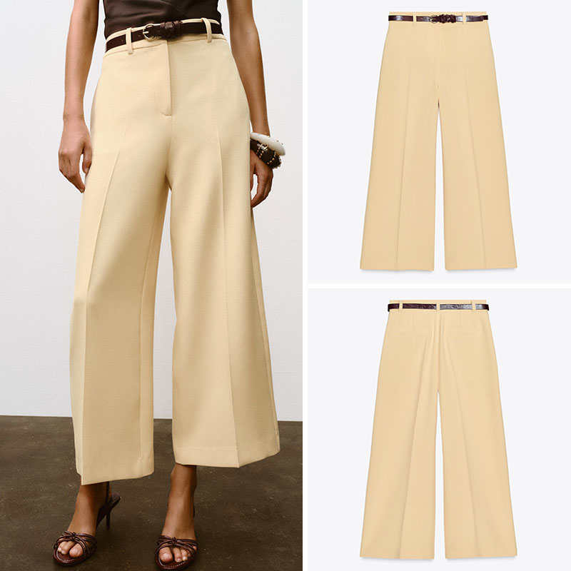 High Waist Casual Wide Leg Pan - Ethnic Fashion For Ladies 评论和价格