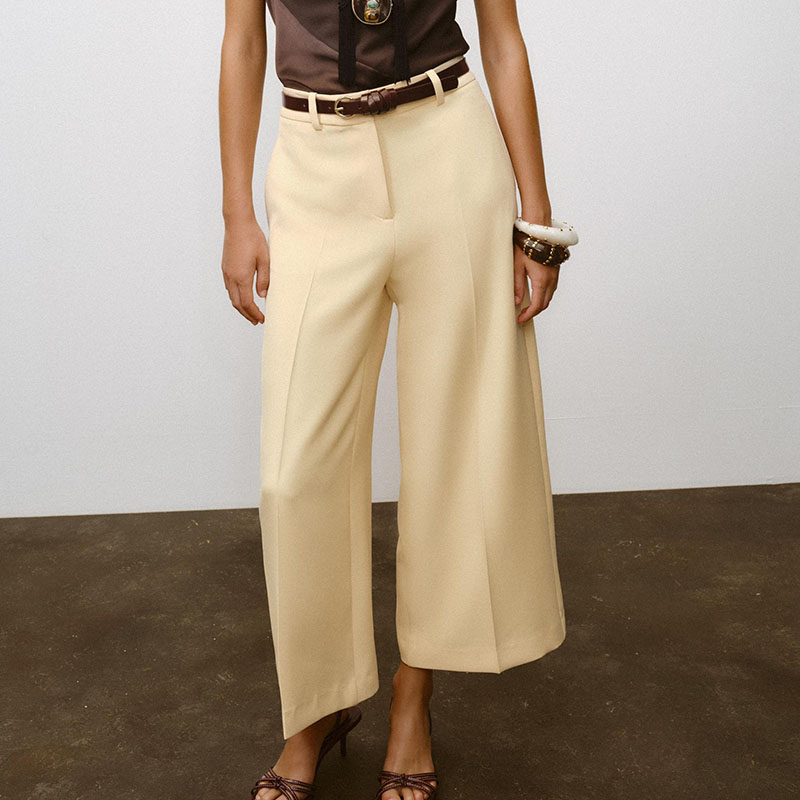 High Waist Casual Wide Leg Pan - Ethnic Fashion For Ladies 评论和价格