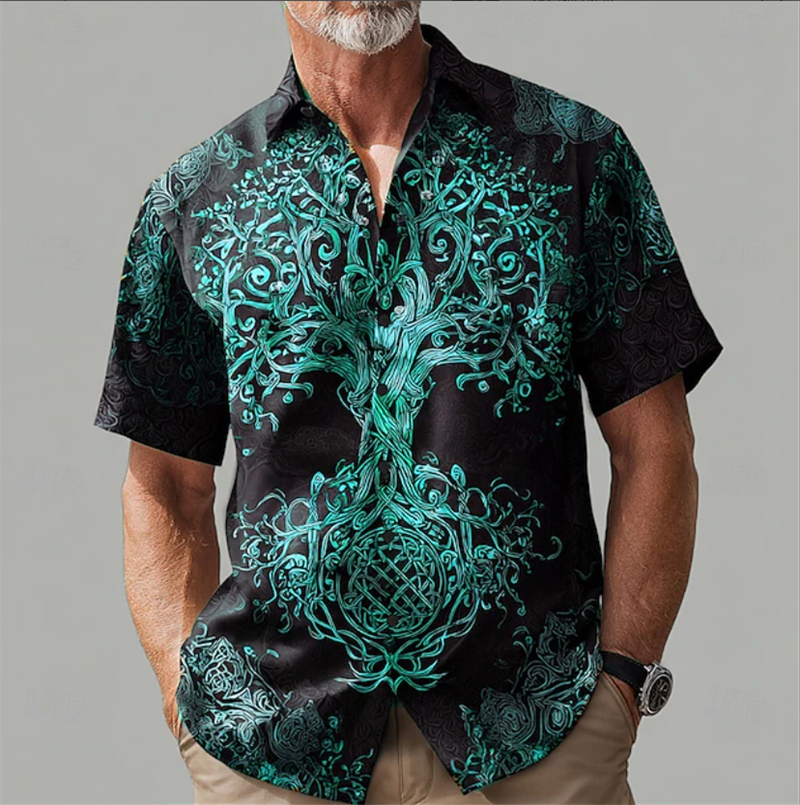 Vintage Men's Shirt Short Slee - Ethnic Fashion World 评论和价格