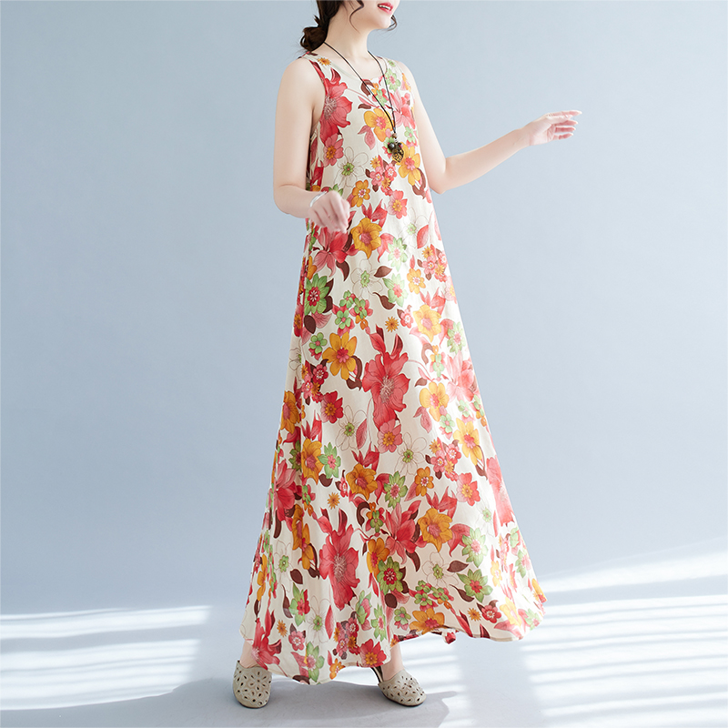 Bohemian Mid-Length Print Dres - Ethnic Fashion Dress 评论和价格