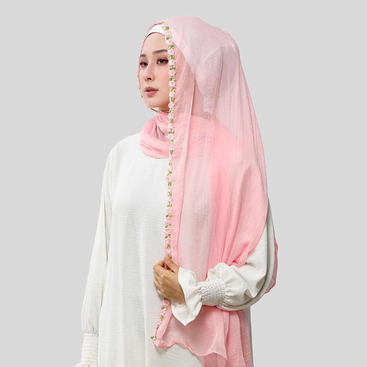 New Rose Embroidery Solid Colo - Ethnic Fashion For Ladies 评论和价格