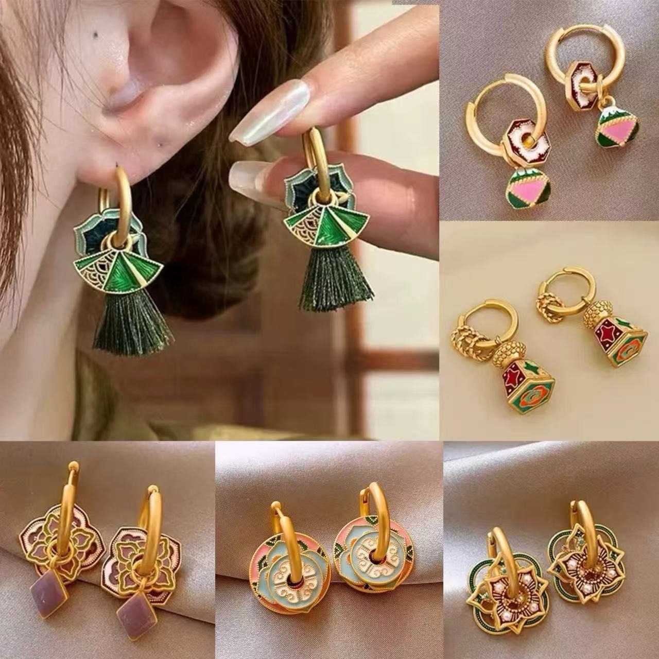 S925 New Chinese-style Earring - Ethnic Fashion Way 评论和价格
