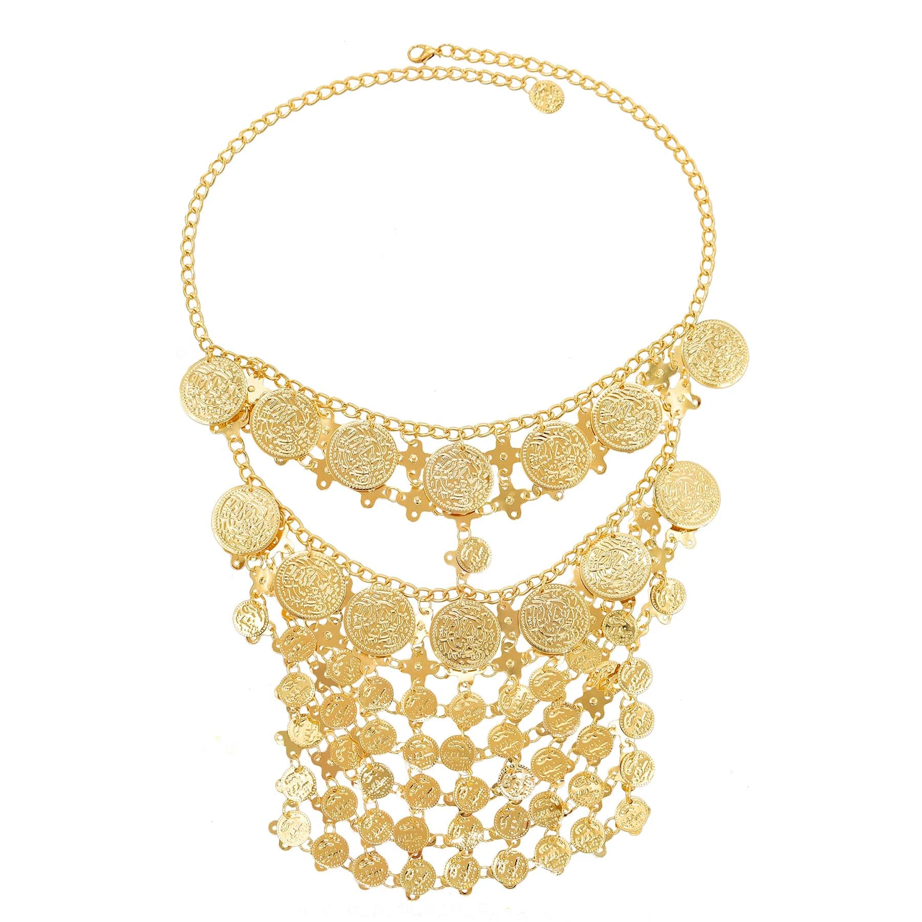 4 Golden Coin Tassel Mask Hair - Fashion Ethnic Indian Clothing 评论和价格