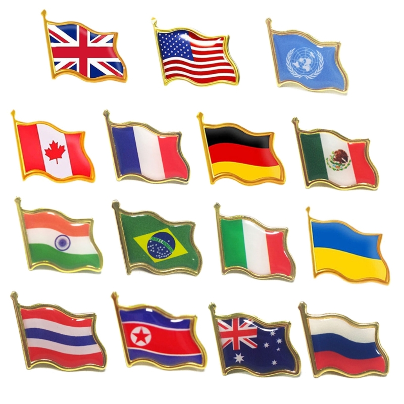 9pcs Country World Flags Brooc - Ethnic Fashion World 评论和价格