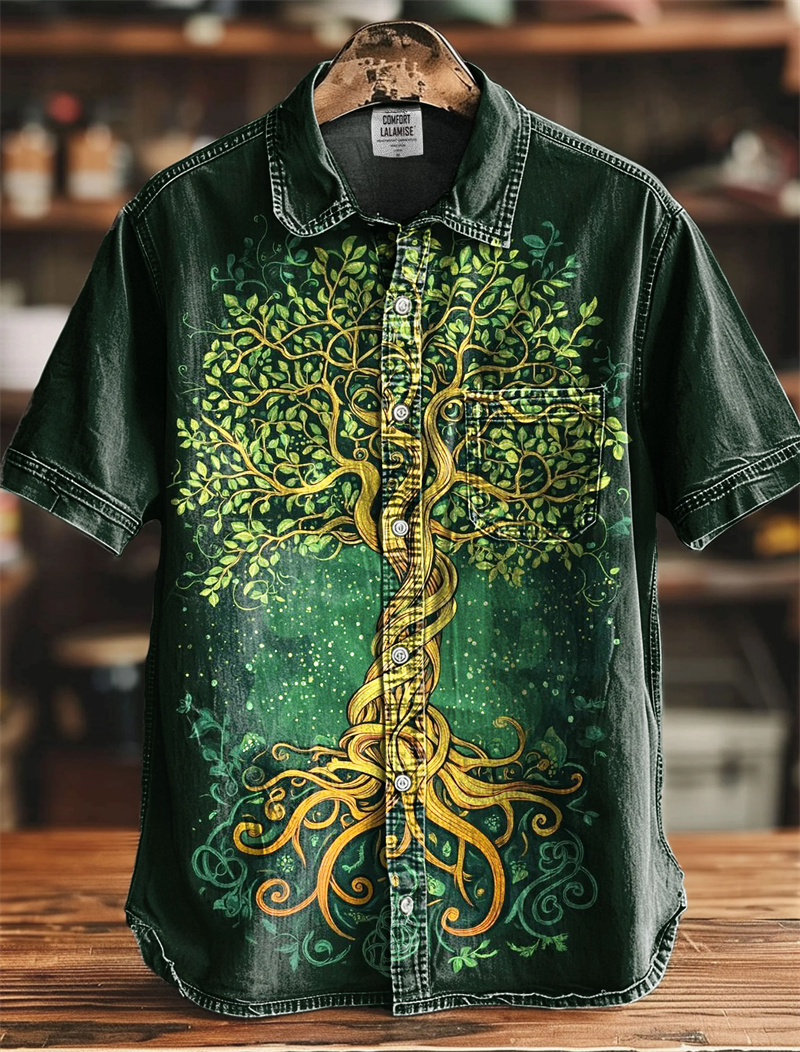 Men's Linen Shirt Vintage Shor - Ethnic Fashion World 评论和价格