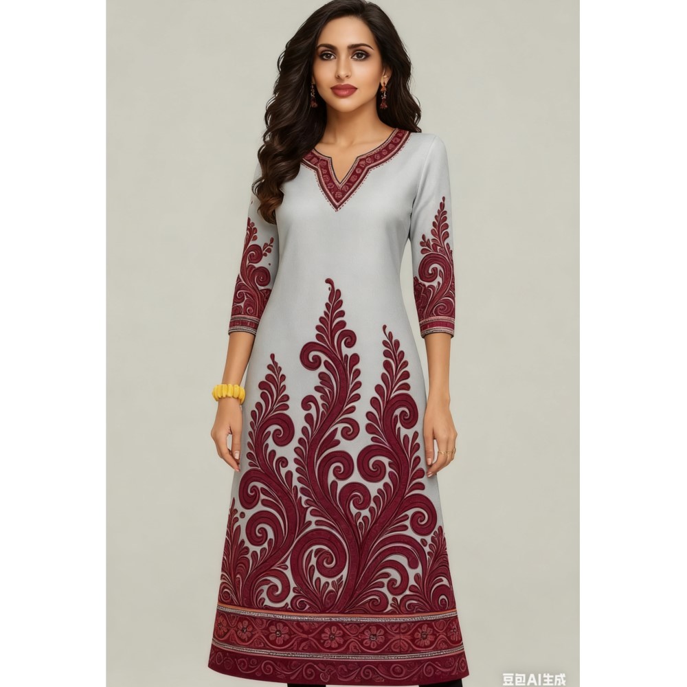 Muslim Kurt Flowers Women's Fa - Ethnic Fashion Kurtis 评论和价格